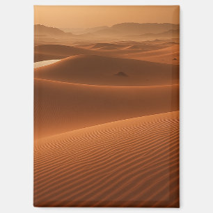 Golden Serenity — Desert Landscape at Sunset Magnet