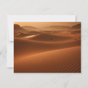 Golden Serenity — Desert Landscape at Sunset Postcard