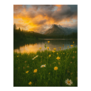 Golden Serenity: Mountain Lake  Photo Print