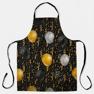 Golden Serpentine: Luxury Black Elegance. Apron