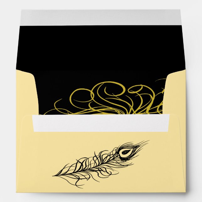 Golden Shake your Tail Feathers Invite Envelope (Back (Bottom))