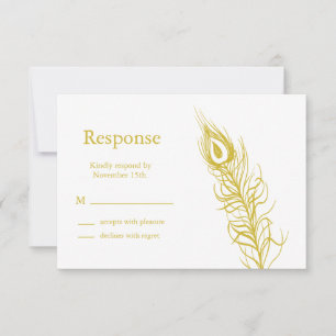 Golden Shake your Tail Feathers RSVP Card