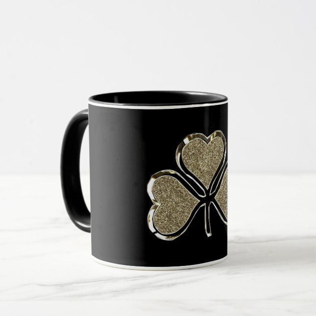 Golden Shamrock Clover Ireland Irish Symbol Mug (Front Left)