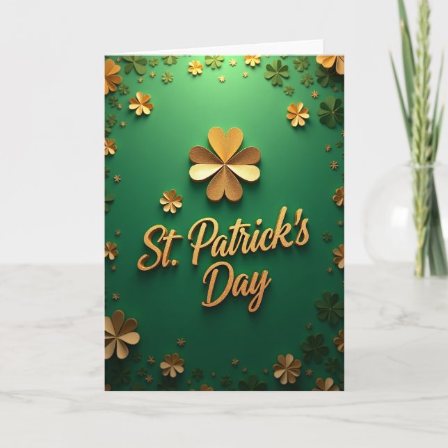 Golden Shamrock Pattern Card (Front)