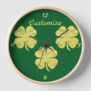 Golden Shamrocks Thunder_Cove Clock