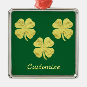 Golden Shamrocks Thunder_Cove Metal Ornament