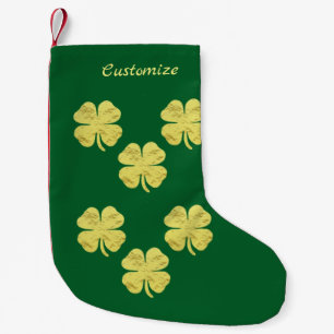 Golden Shamrocks Thunder_Cove Small Christmas Stocking