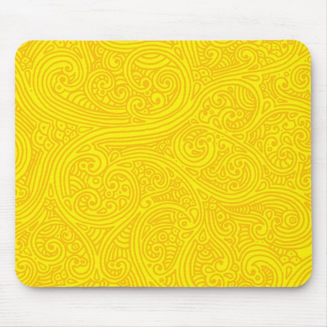 Golden Sharpie Swirls Mouse Pad (Front)