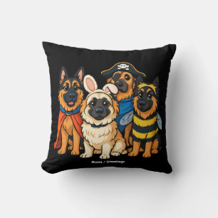 Golden Shepherd Ghost Dog Halloween Funny Spooky Cushion