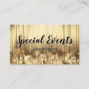 Golden Shimmer   Abstract Bokeh Lights Business Card