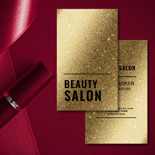 GOLDEN SHIMMER  METALIC Makeup Artists and Beauty  Business Card