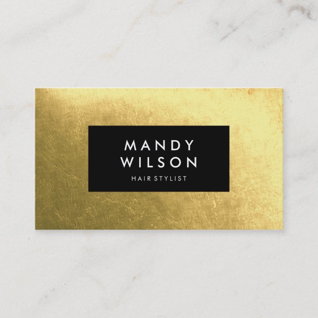Golden Shine Black Stylish Business Cards (Front)