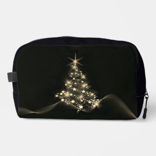 Golden Shine of Stars on Christmas Tree Dark Dopp Kit