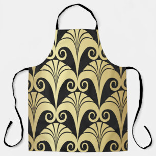 Golden shine texture. Gold vintage art deco geomet Apron