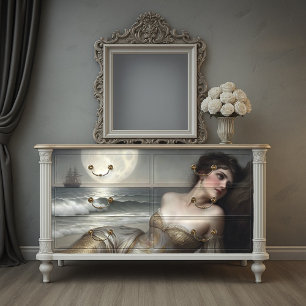 Golden Shoreline Mermaid Decoupage Tissue Paper