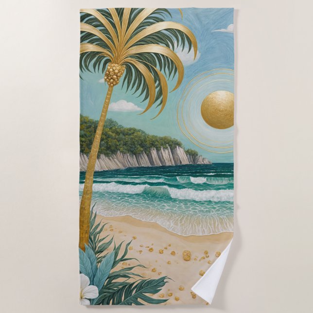 Golden Shores Beach Towel (Front)