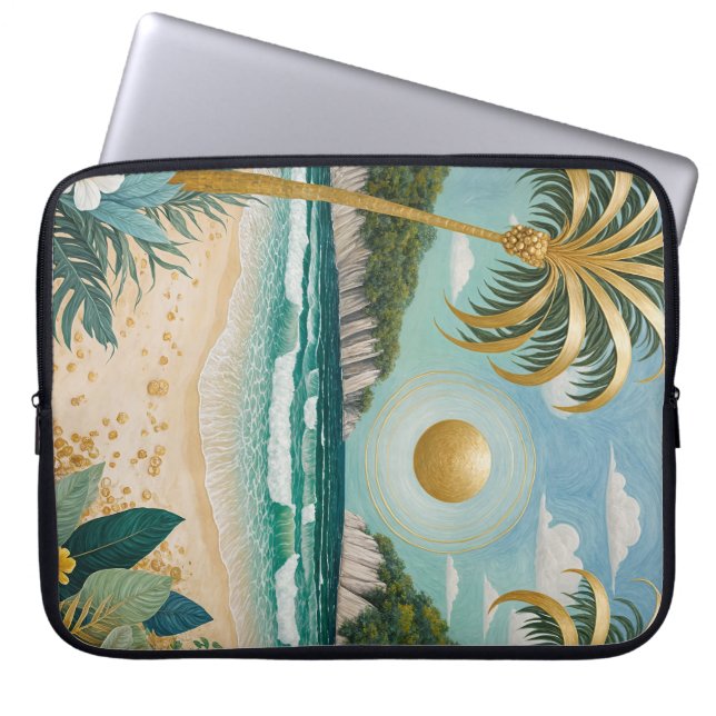Golden Shores Laptop Sleeve (Front)