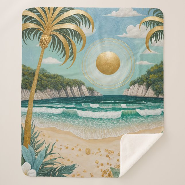 Golden Shores Sherpa Blanket (Front)