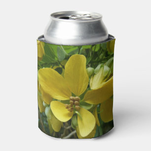 Golden Shower Tree Tropical Yellow Floral Can Cooler