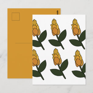Golden Shrimp Plant Flower Floral Postcard