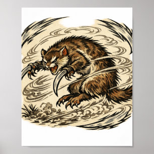 Golden Sickle Kamaitachi Spirit Poster