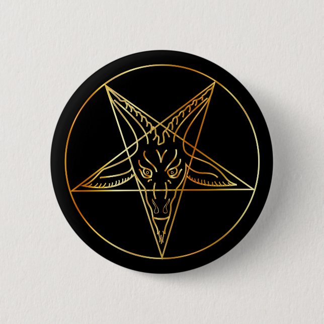Golden sigil of Baphomet 6 Cm Round Badge (Front)