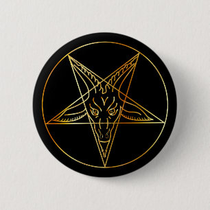 Golden sigil of Baphomet 6 Cm Round Badge