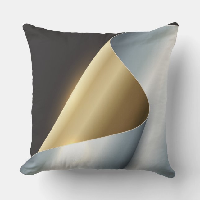 Golden Silver Decorative Pillow (Front)