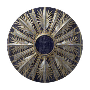 Golden Silver Ornate Starburst Cutting Board