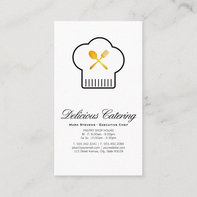 Golden Silverware | Culinary Master Business Card (Front)
