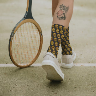    Golden Skull Cool Luxury Black Gothic Halloween Socks