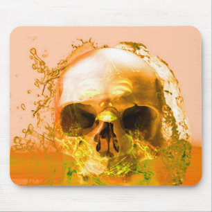 Golden Skull in Water Mouse Pad