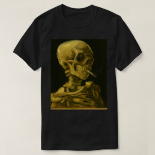 Golden Skull Smoking – Unique Van Gogh Inspired T-Shirt