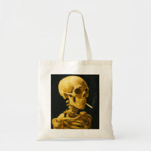 Golden Skull Smoking – Unique Van Gogh Inspired Tote Bag