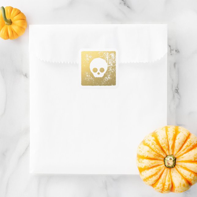 Golden Skull Sticker - Faux Gold Foil (Creator Uploaded)