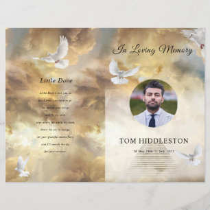 Golden Sky Funeral Program Template