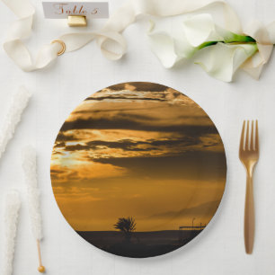 Golden Sky Paper Plate