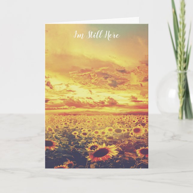 Golden Sky, Sunflowers & Comfort Poem Sympathy Card (Front)