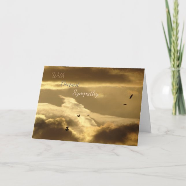 Golden Sky with Birds Sympathy Greeting Card (Front)