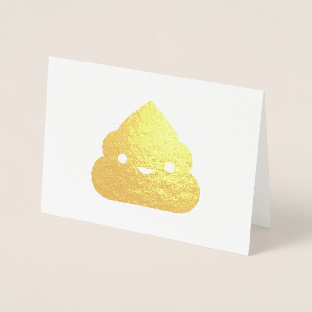 Golden Smiling Poop Foil Card (Front)