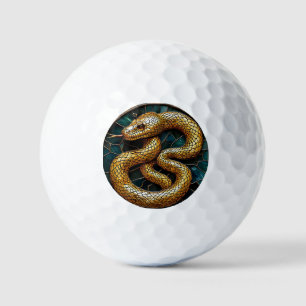 Golden Snake Stained Glass Golf Balls For Players