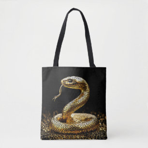 Golden snake tote bag