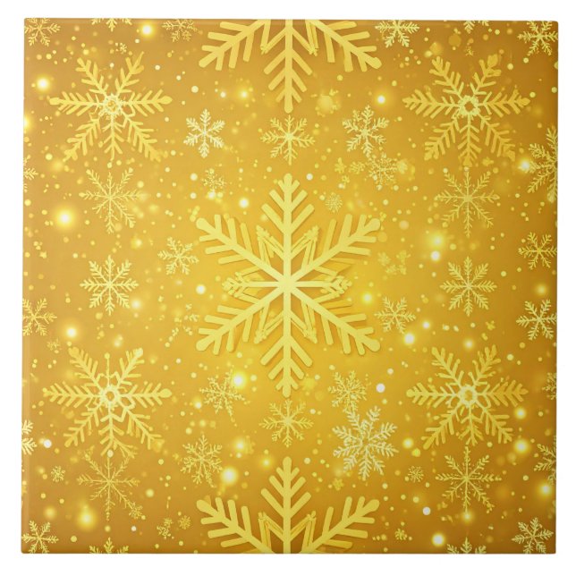 Golden Snow Ceramic Tile (Front)