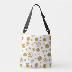 Golden Snow Flakes 1 Crossbody Bag
