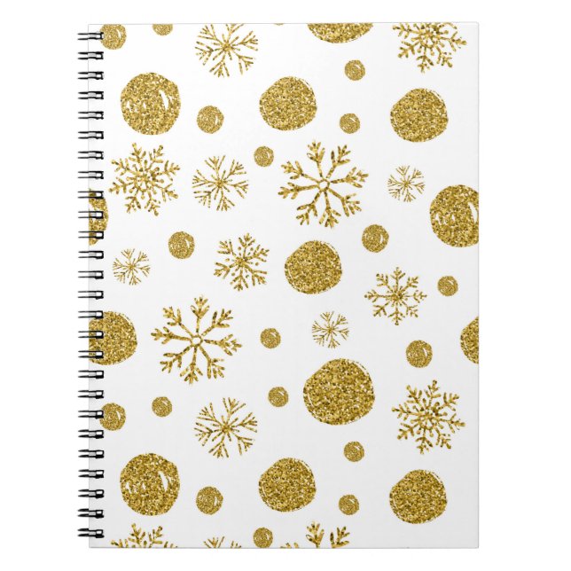 Golden Snow Flakes 1 Notebook (Front)