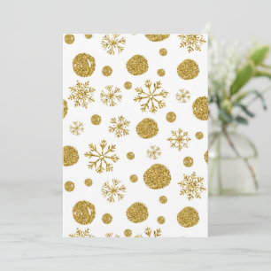 Golden Snow Flakes 1 Thank You Card