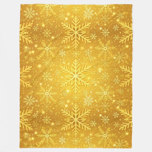 Golden Snow Fleece Blanket (Front)