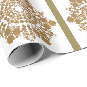 Golden Snow Flower Wrapping Paper