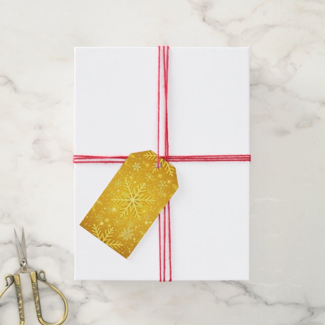 Golden Snow Gift Tags (With Twine)