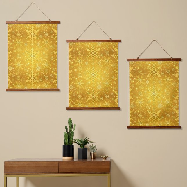 Golden Snow Hanging Tapestry (Asymmetrical)